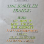 Une Soirée en France, in French